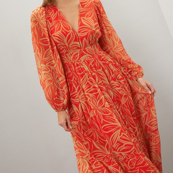 TOCCIN x RTR V-Neck Printed Maxi Dress, 8 - Picture 2 of 11